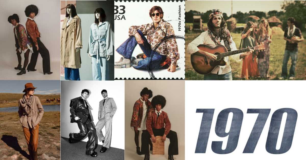 1970s fashion trends featuring flared pants and bohemian style outfits